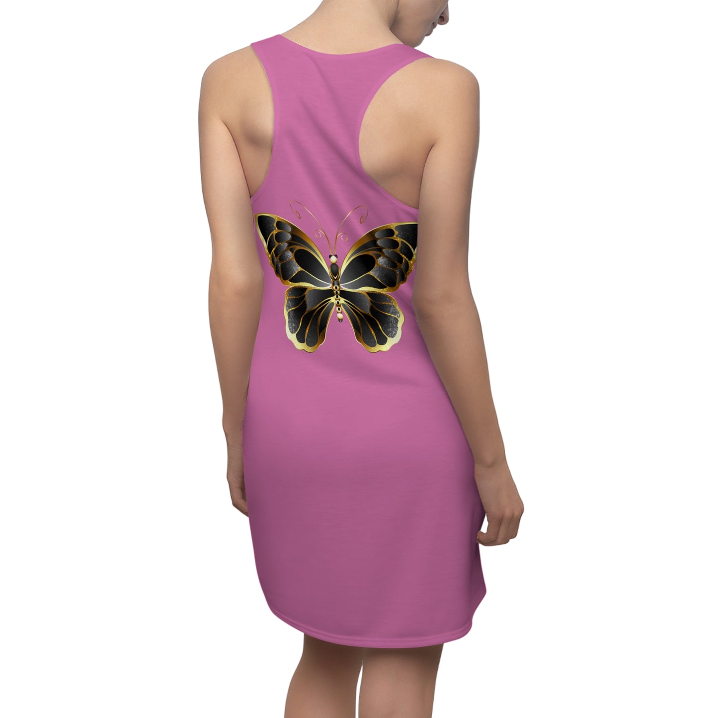 Rosa Schmetterling Racerback Kleid Sommerkleid