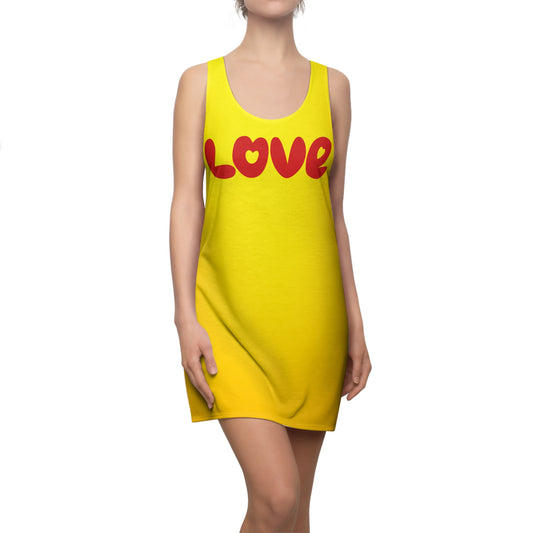 Gelb Rot Print Racerback Kleid – Sunny Love Sommerkleid
