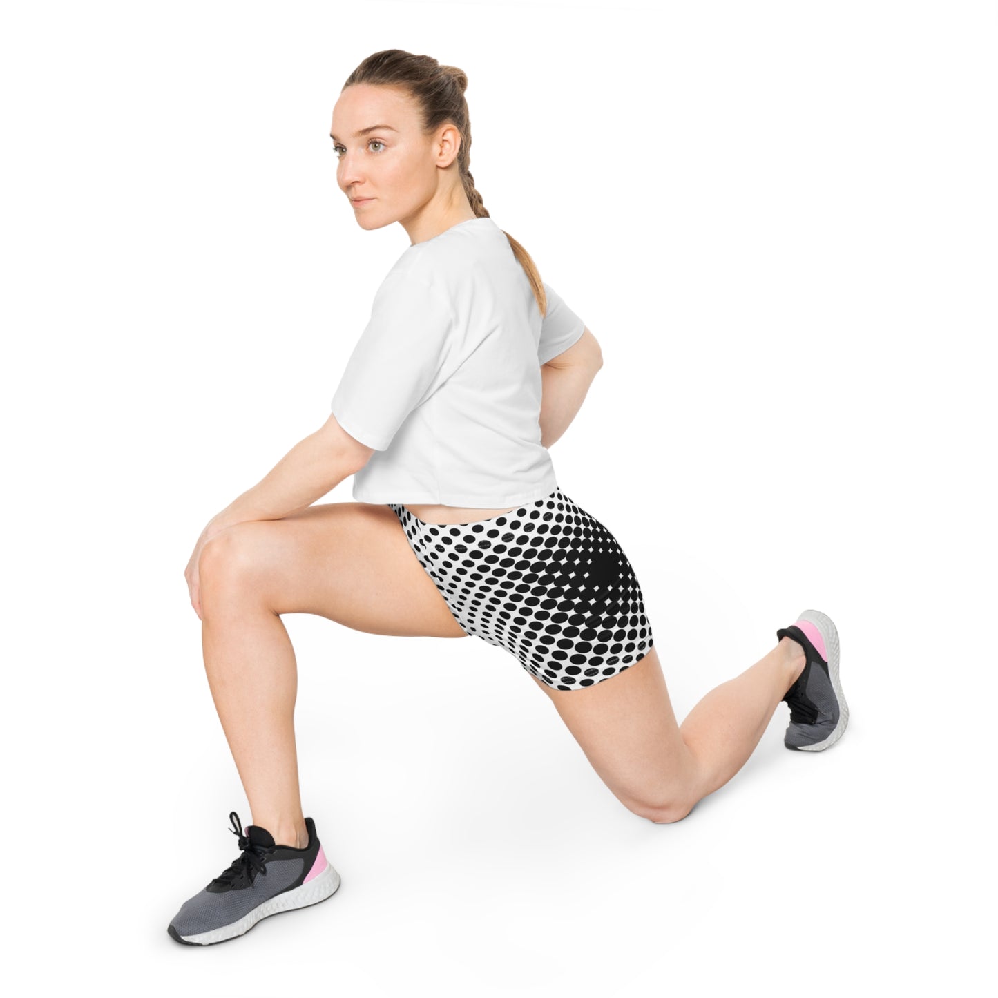 Damen Shorts Schwarz Weiss Punkte Retro Style Activewear Sommer