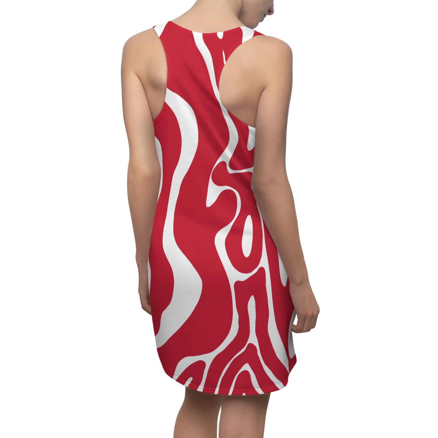 Rot Swirl Racerback Kleid – Abstraktes Sommerkleid