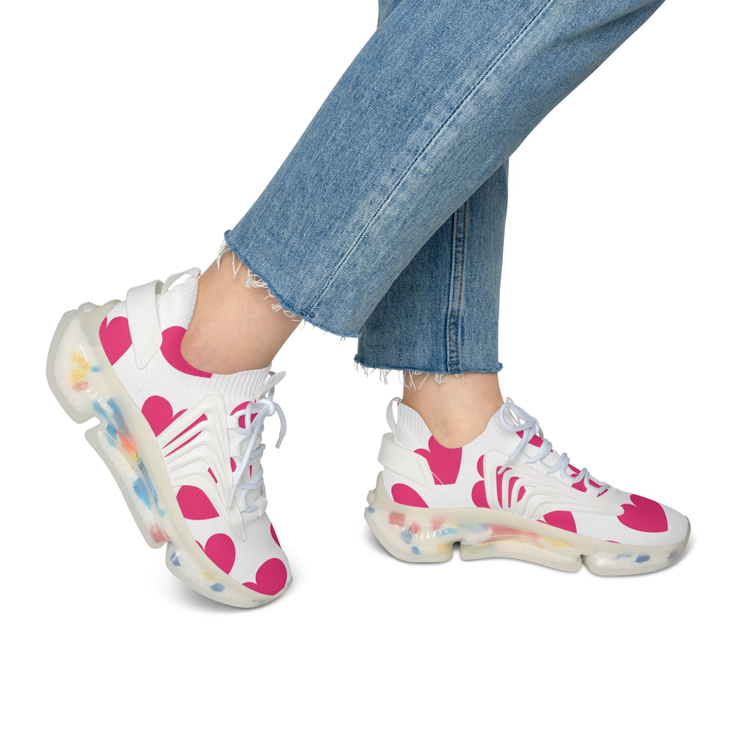 Damen Sneaker mit Herzmuster – Stylische Sportschuhe