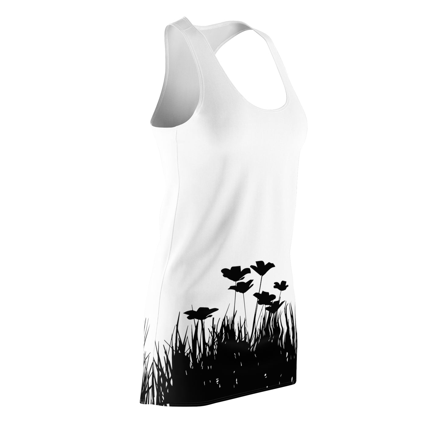 Racerback Damenkleid – Botanisches Sommerkleid, Ärmelloses Freizeitkleid