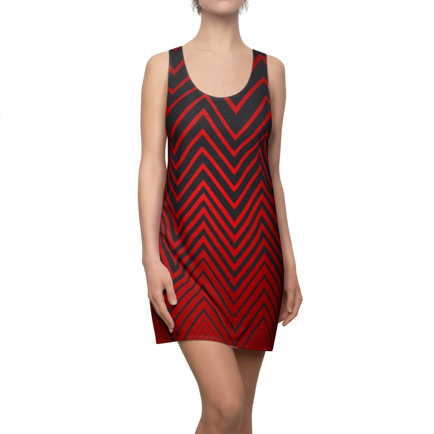 Racerback Damen Kleid Rot Farbverlauf Muster Racerback Sommer Party