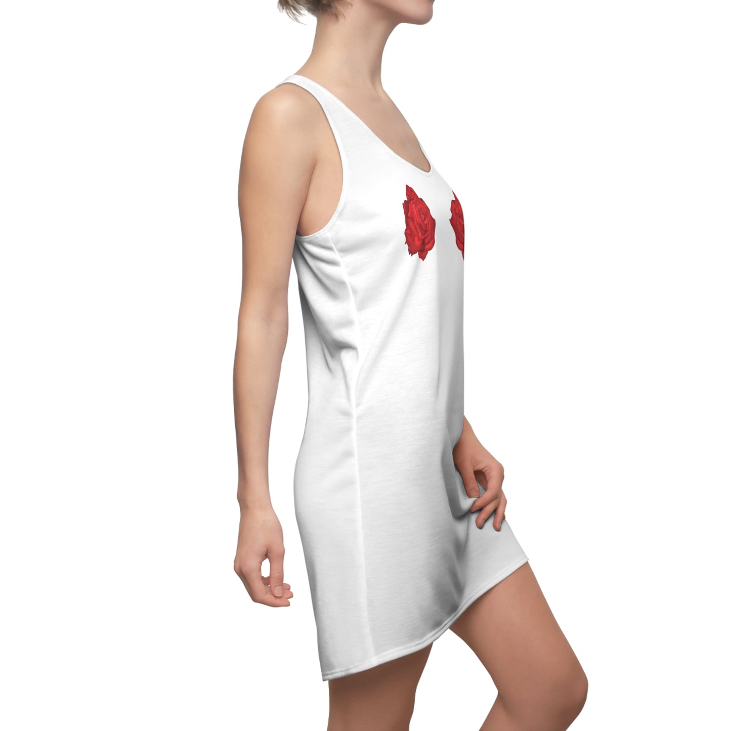 Damen Kleid Rosen Print Racerback Sommer Party Streetwear