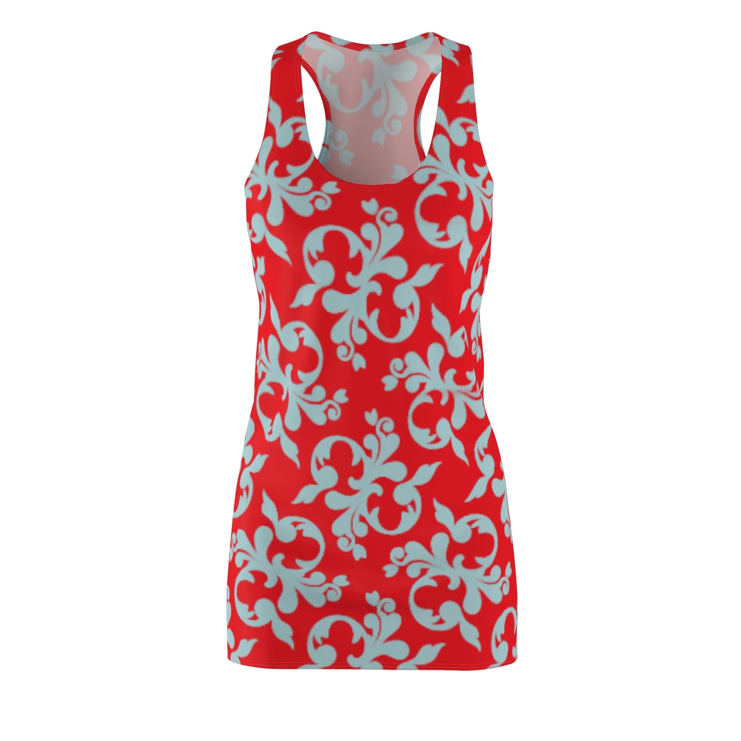 Rot Türkis Floral Racerback Kleid – Sommer Damenmode