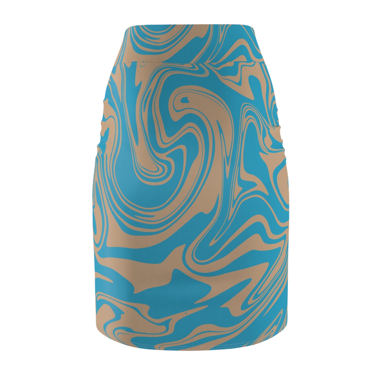Damen Rock Marmor Print Bleistift Elegant Business Casual