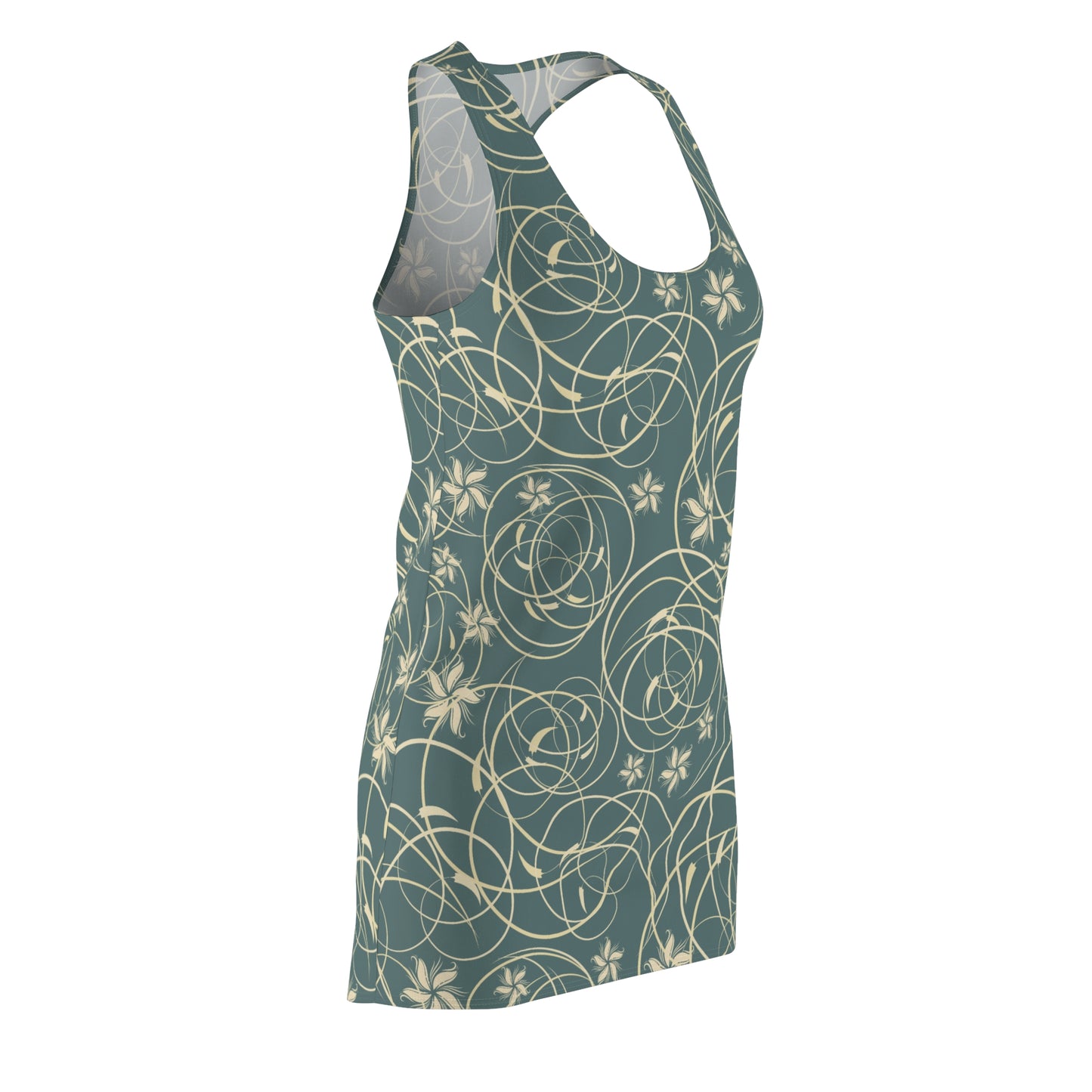 Chic Floral Racerback Kleid Damen Sommerkleid Freizeit Urlaub Ärmelos
