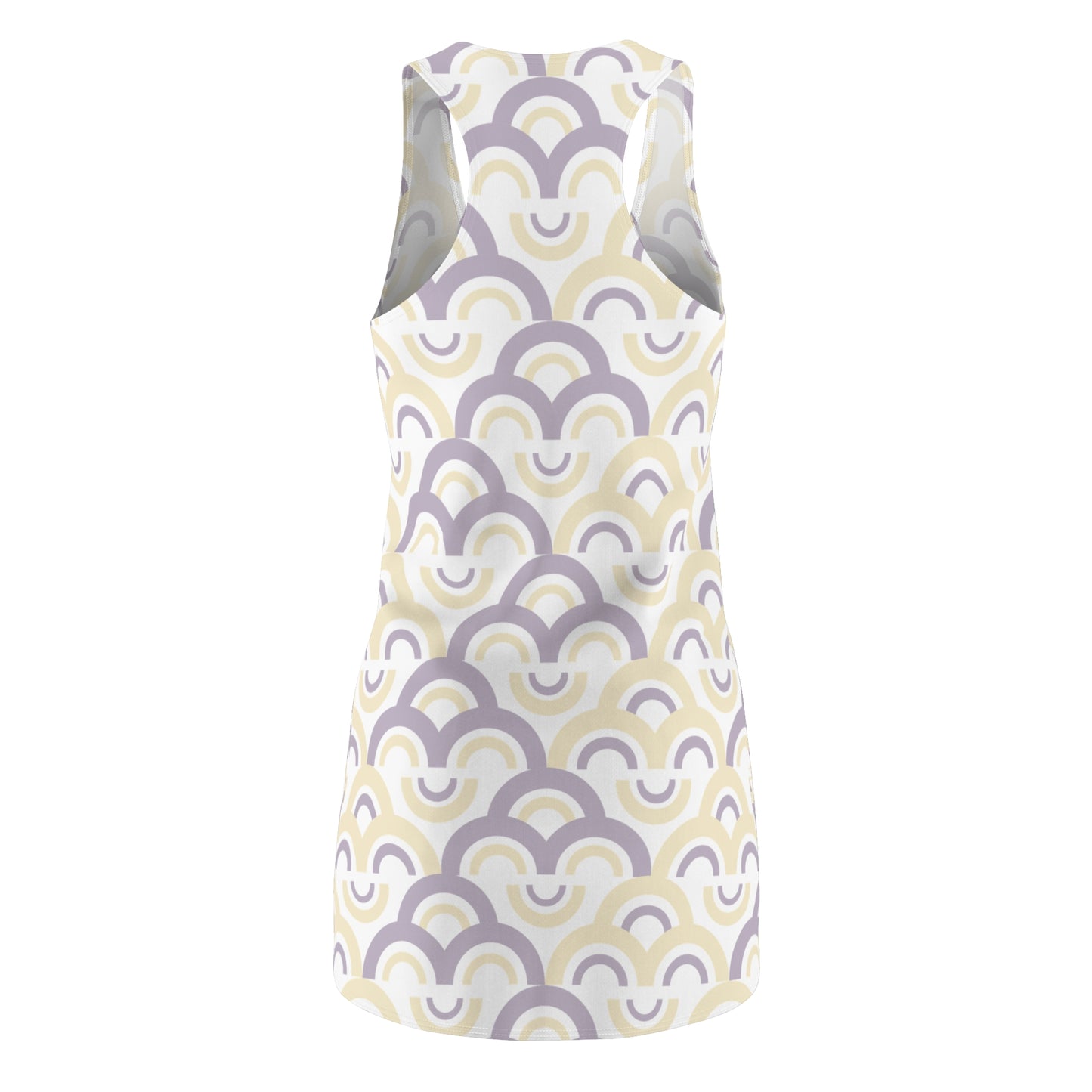 Damen Racerback Kleid Pastell Bogenmuster Bequemes Freizeitkleid