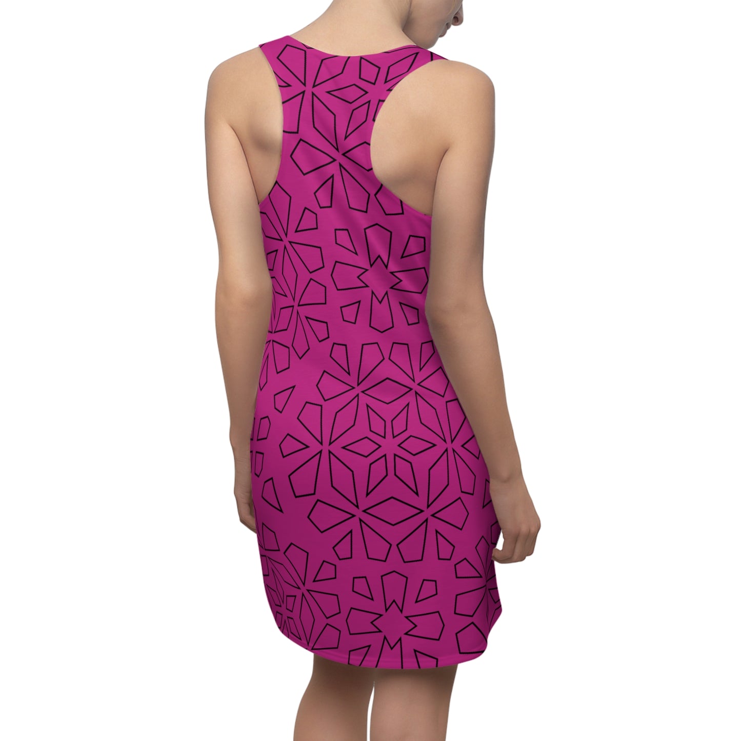 Schwarz Pink Racerback Kleid – Stylische Damenmode