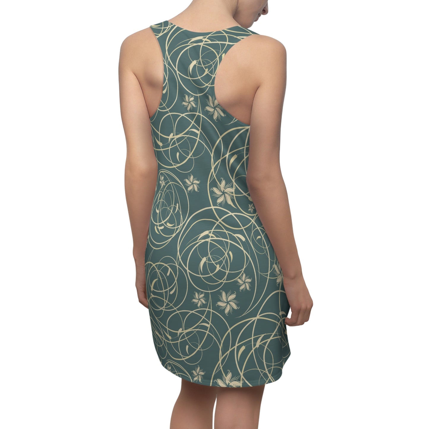 Chic Floral Racerback Kleid Damen Sommerkleid Freizeit Urlaub Ärmelos