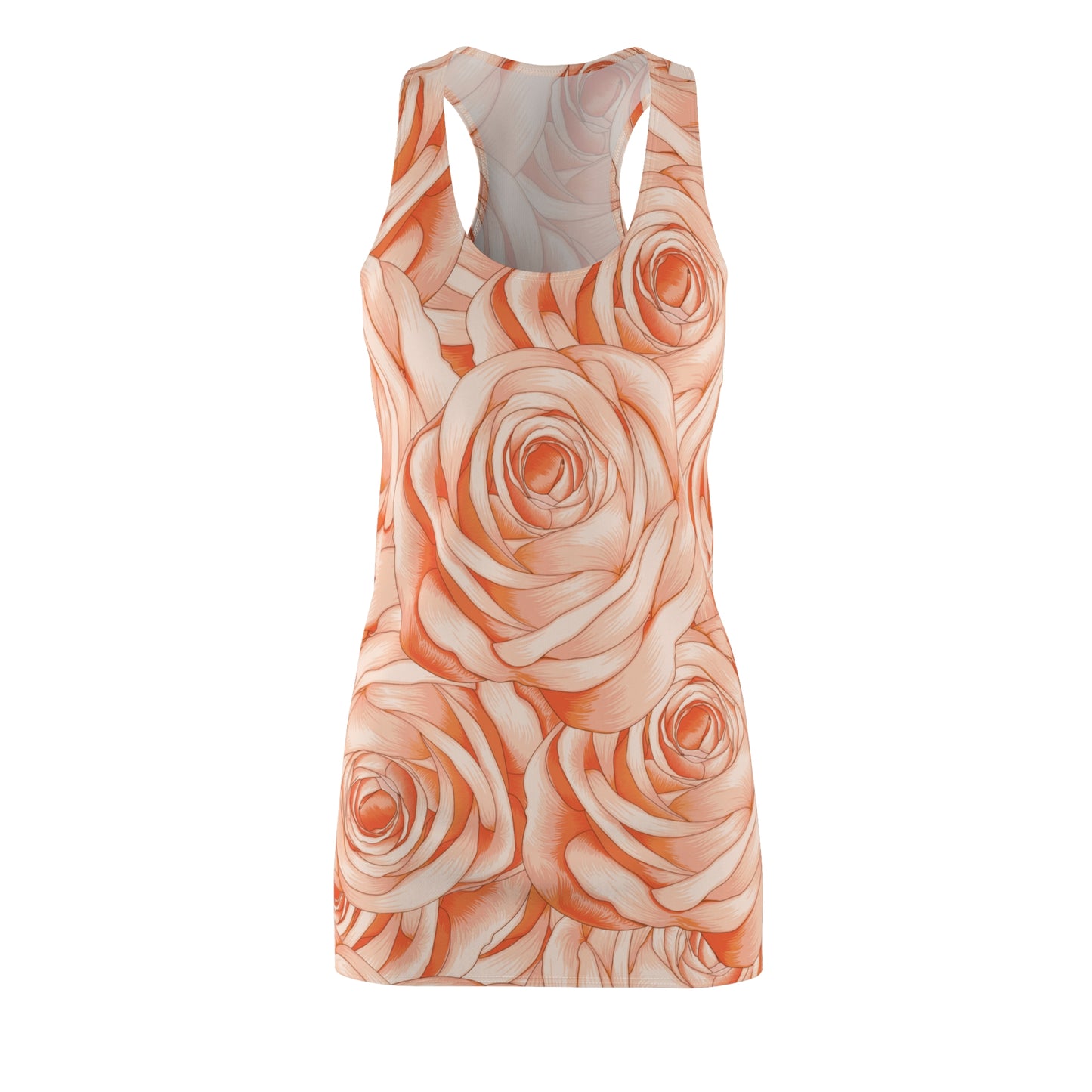 Damen Kleid Floral Racerback Rosen Sommer Strand Freizeit