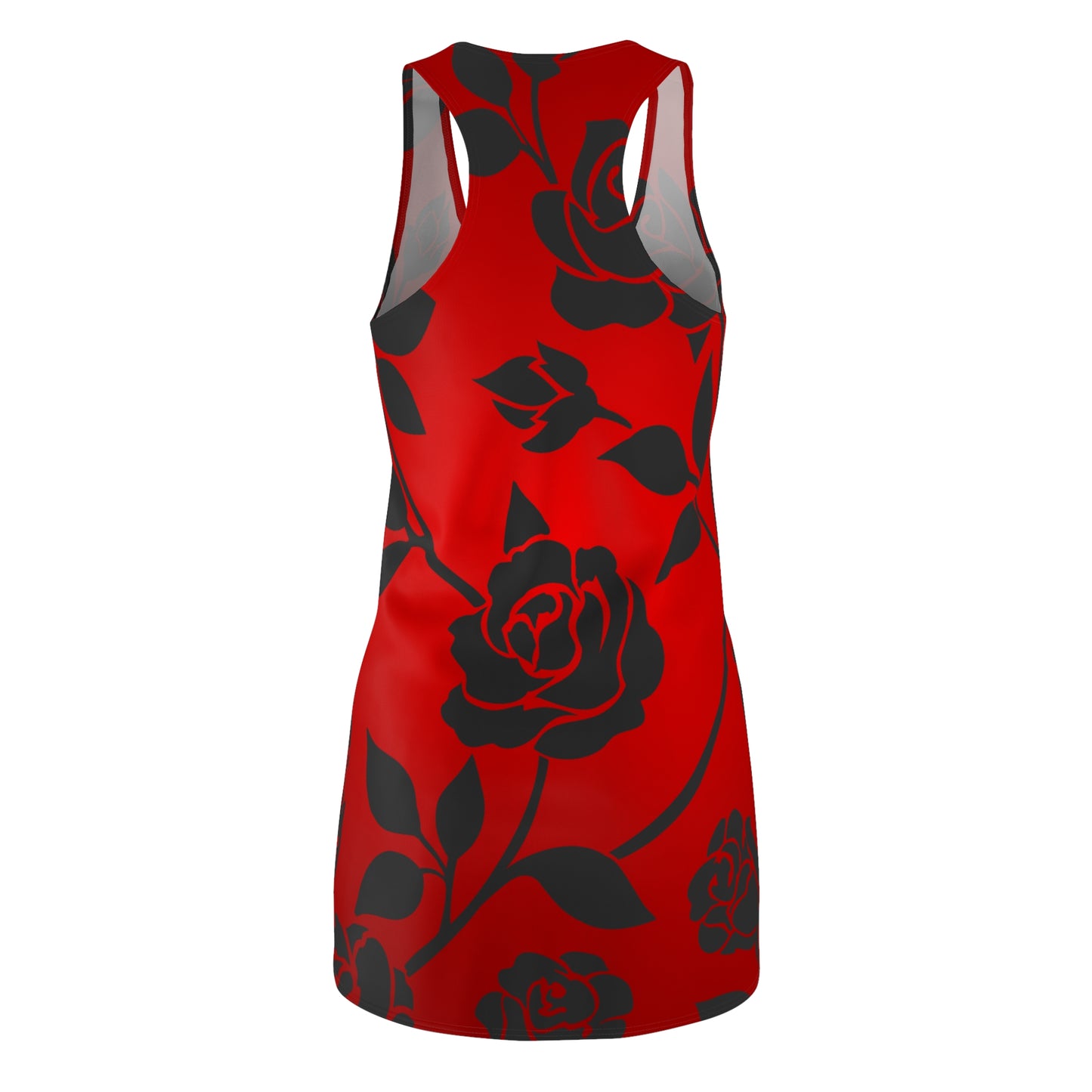 Rot Rosen Blumen Racerback Kleid – Elegantes Sommerkleid