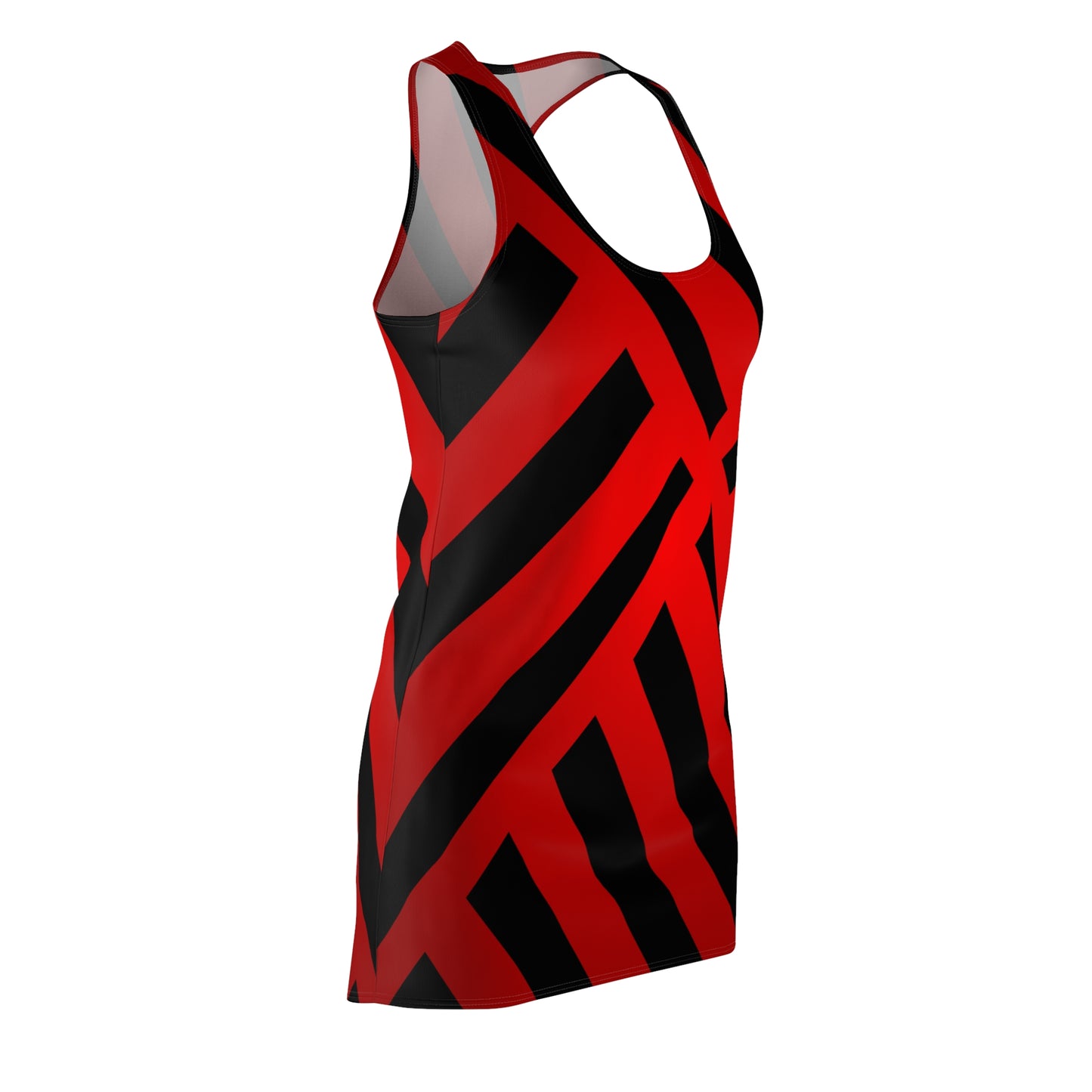 Racerback Damen Kleid Rot Farbverlauf Muster Racerback Sommer Party