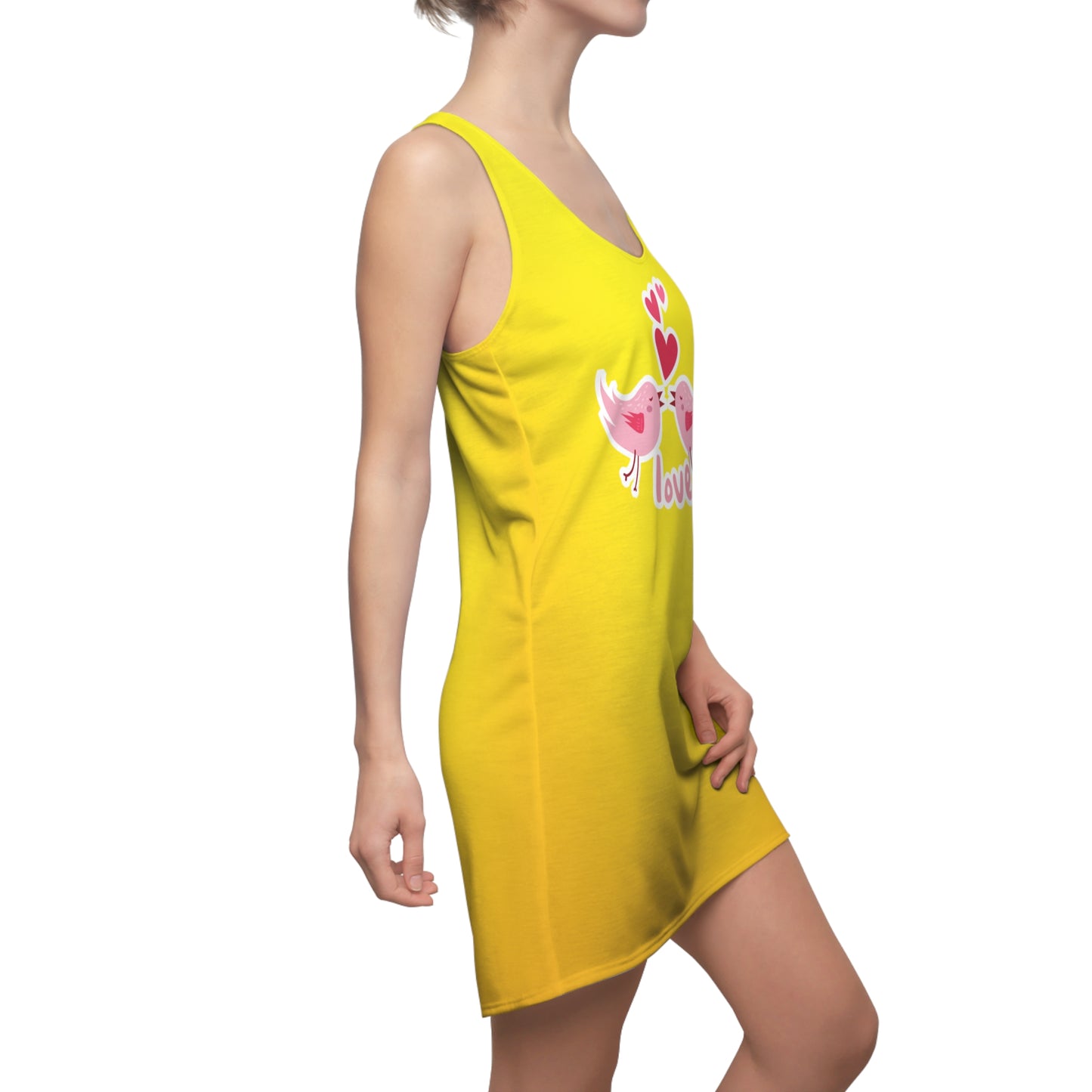 Lovebirds Racerback Kleid – Gelbes Sommerkleid