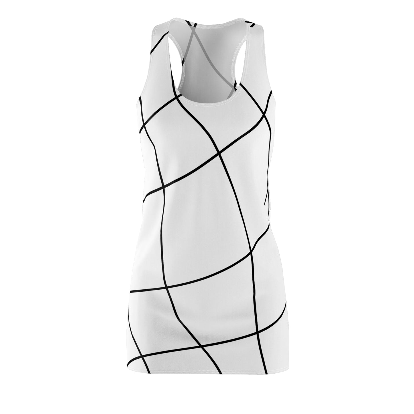 Abstrakt Linien Racerback Kleid – Modernes Sommerkleid