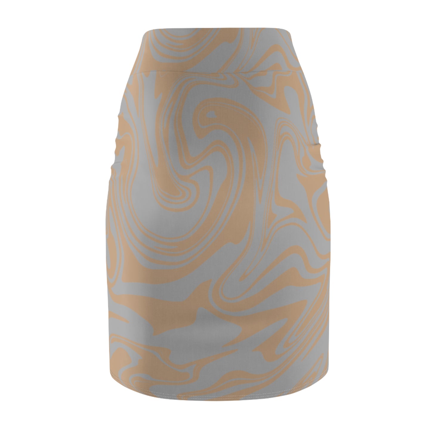 Damen Rock Marmor Print Bleistift Elegant Business Casual