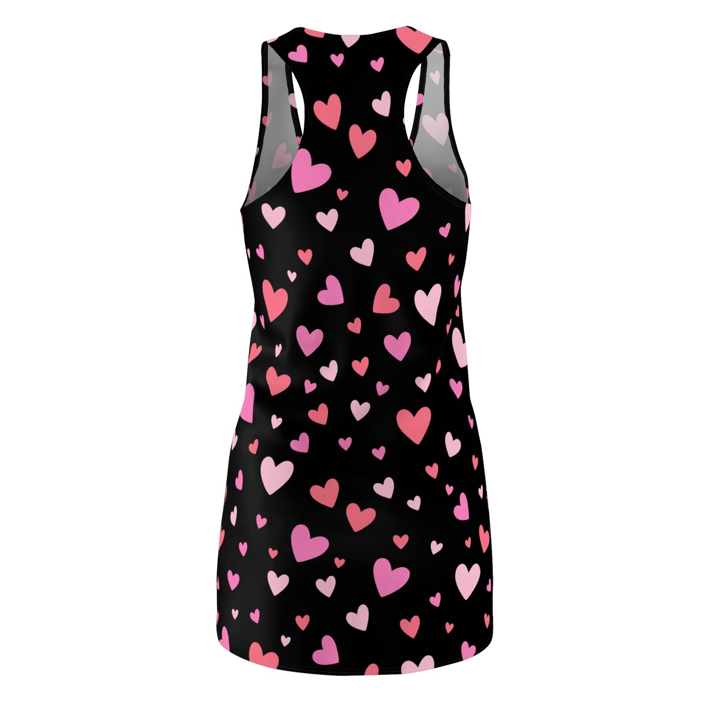 Pink Herz Racerback Kleid – Verspieltes Sommerkleid in Schwarz