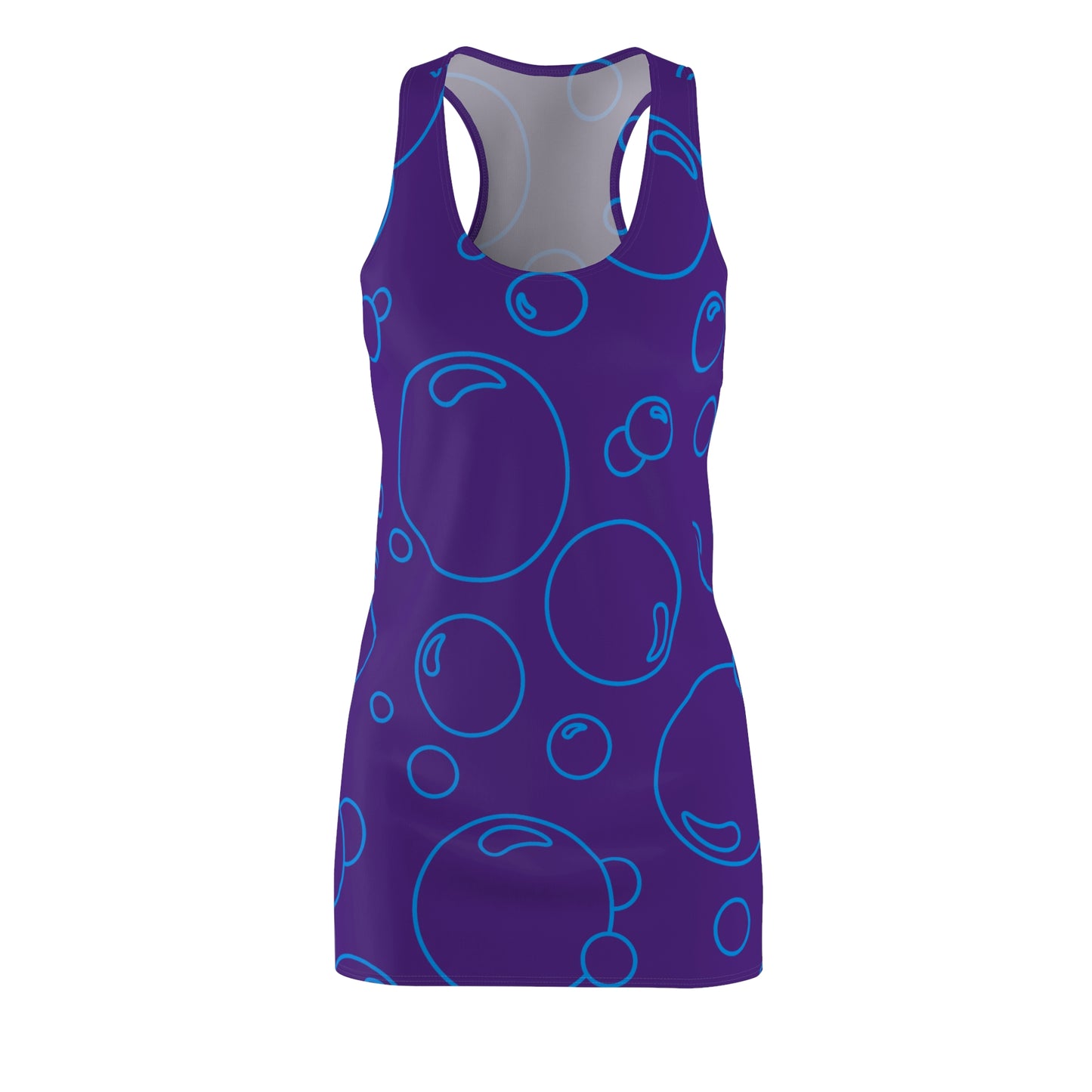 Bubble Print Racerback Kleid – Lila Blau Sommerkleid