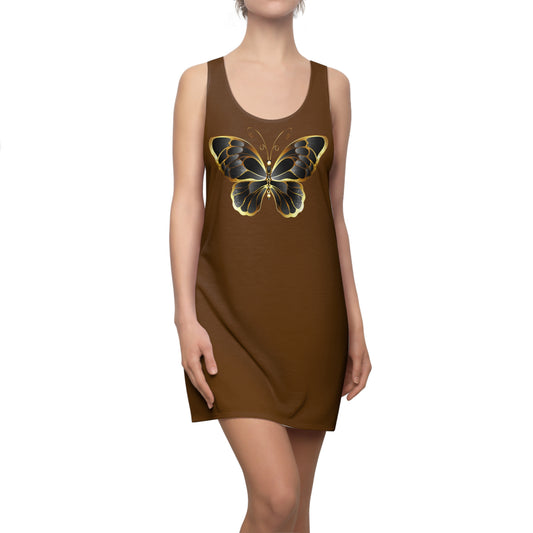 Braun Schmetterling Racerback Kleid Sommerkleid