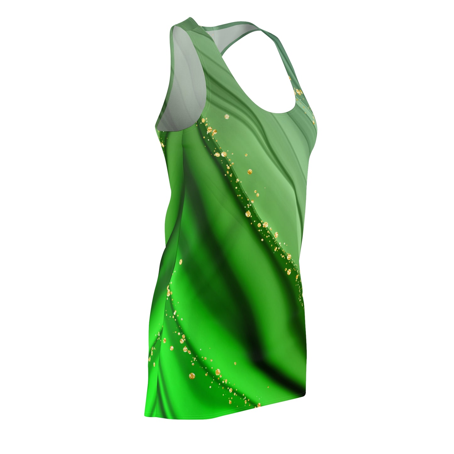 Grün Aquarell Racerback Kleid – Elegantes Sommerkleid