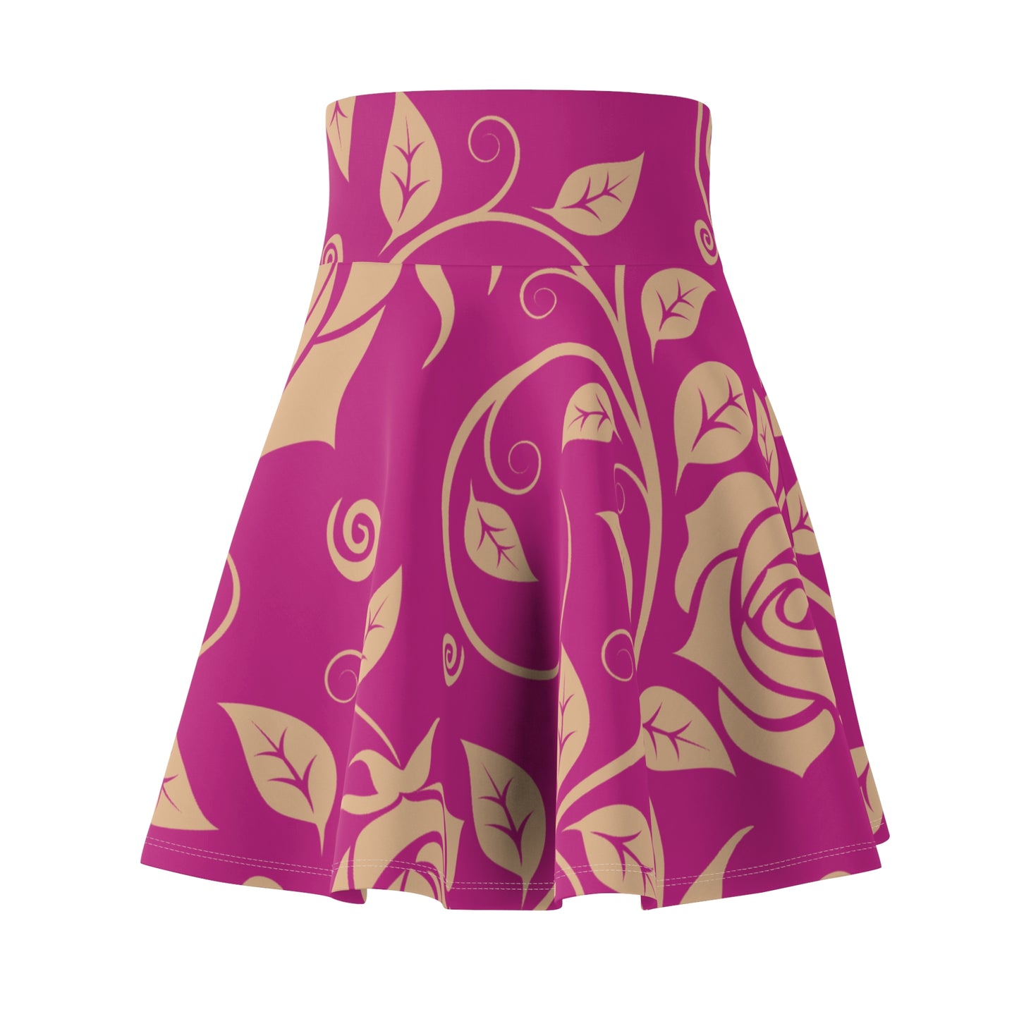 Pinker Damen Rock Floral Skater Elegant Frühling Sommer Casual