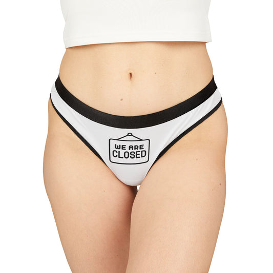 Damen Thong Unterwäsche Bequeme Atmungsaktive Slips We Are Closed Print