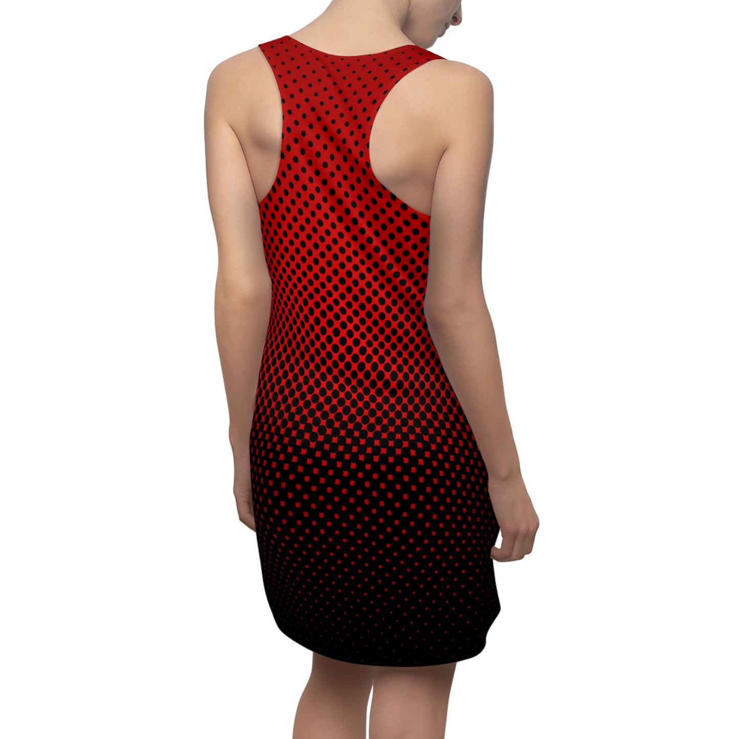 Racerback Damen Kleid Rot Modernes Muster Ärmellos Sommerlook