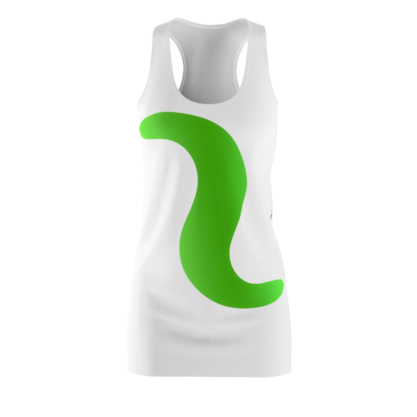 Weiß Grün Abstrakt Racerback Kleid – Stylishes Sommerkleid