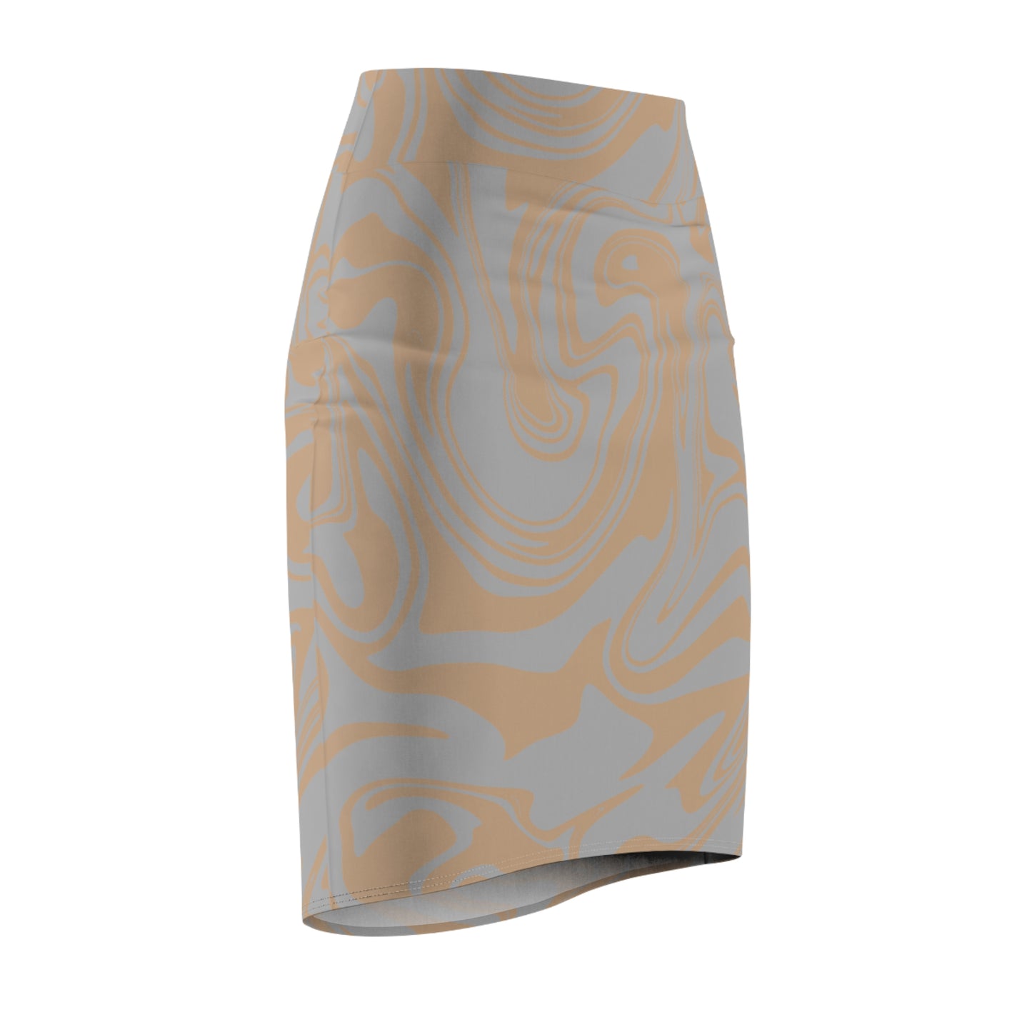 Damen Rock Marmor Print Bleistift Elegant Business Casual
