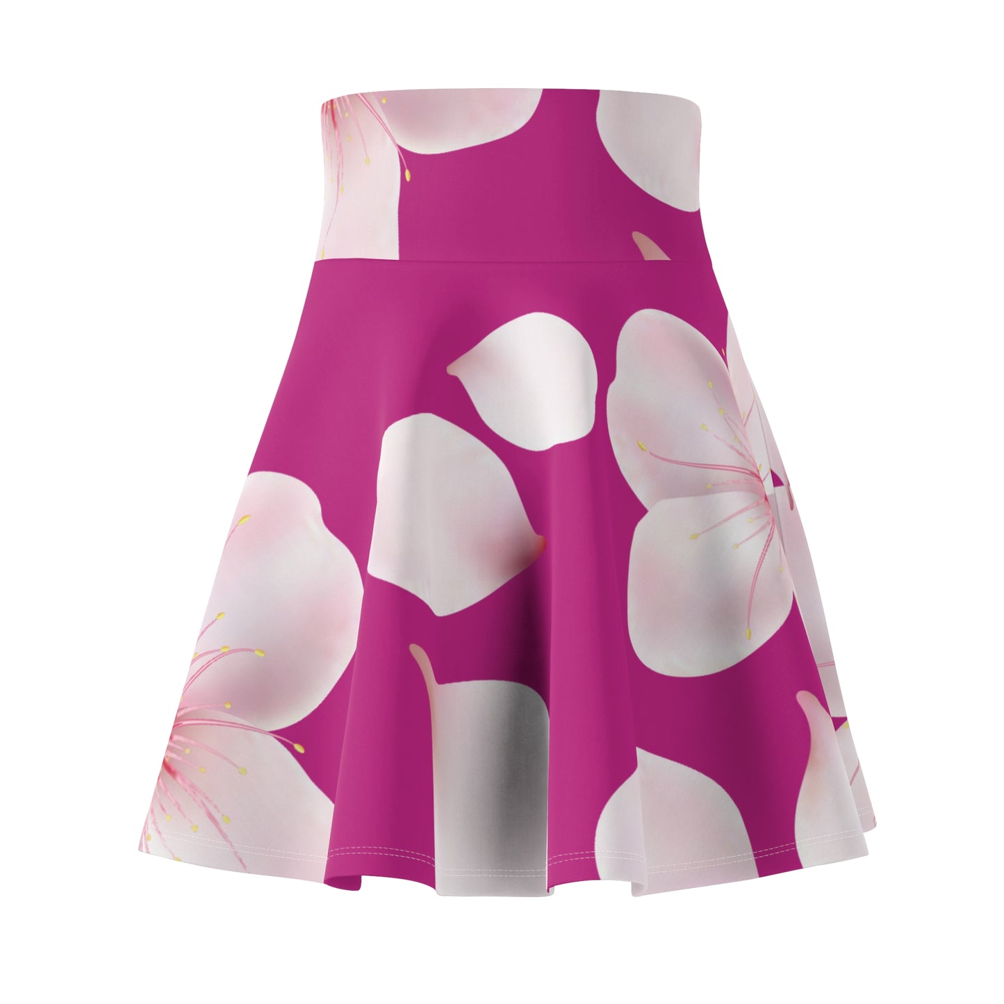 Pinker Damen Rock Blütenmuster Skater Elegant Sommer Casual
