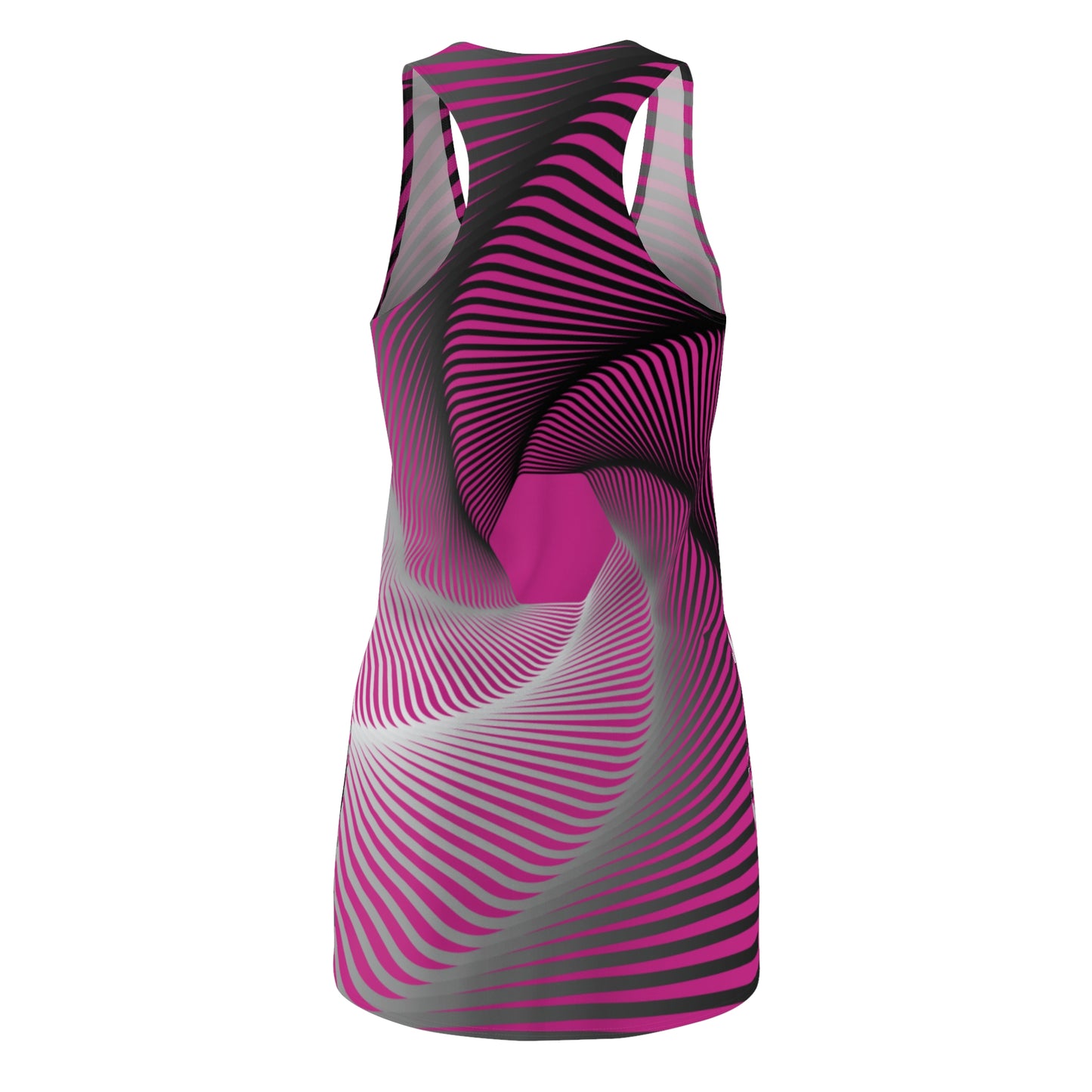 Schwarz Weiß Spirale Racerback Kleid – Stilvolles Sommerkleid pink