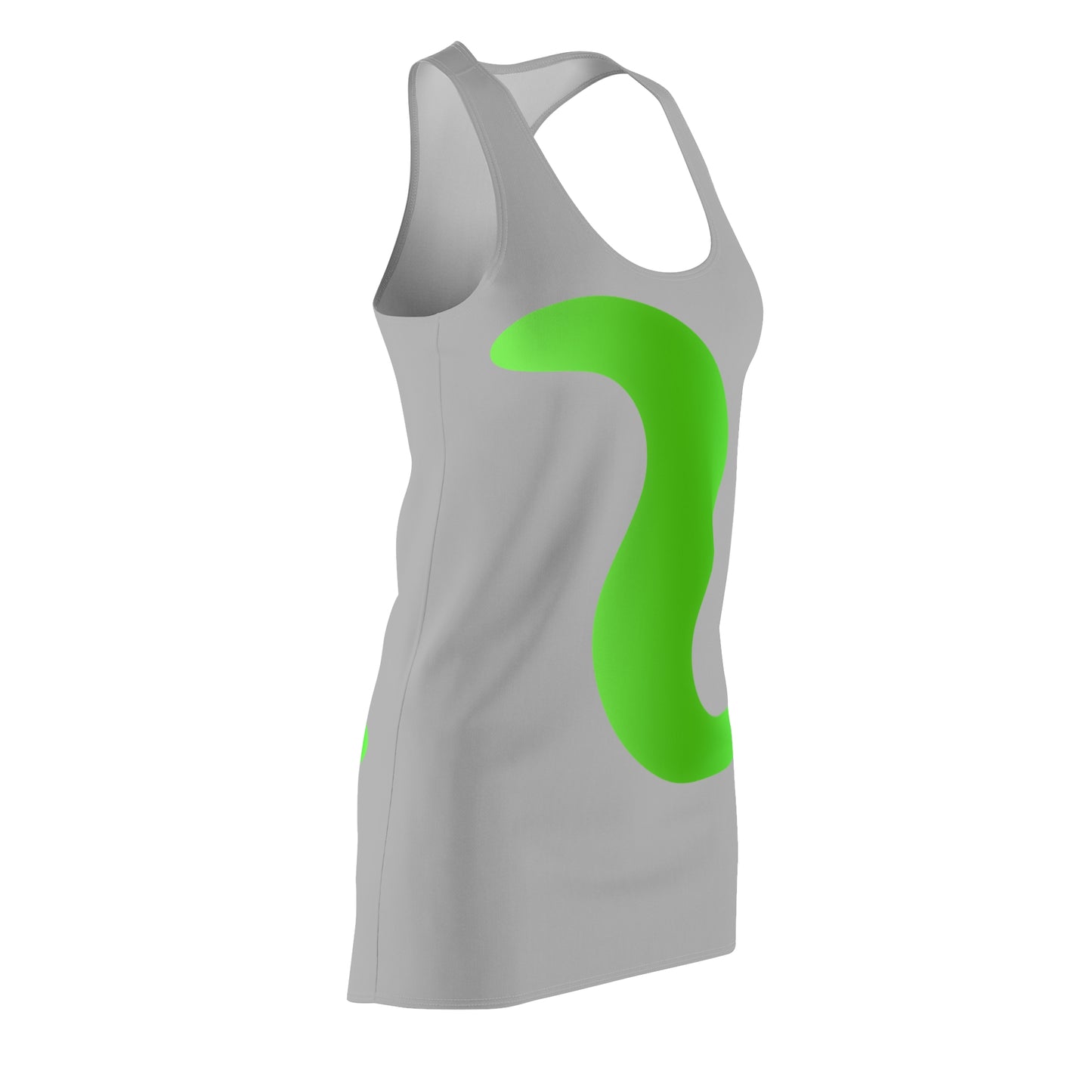 Grau Grün Abstrakt Racerback Kleid – Stylishes Sommerkleid