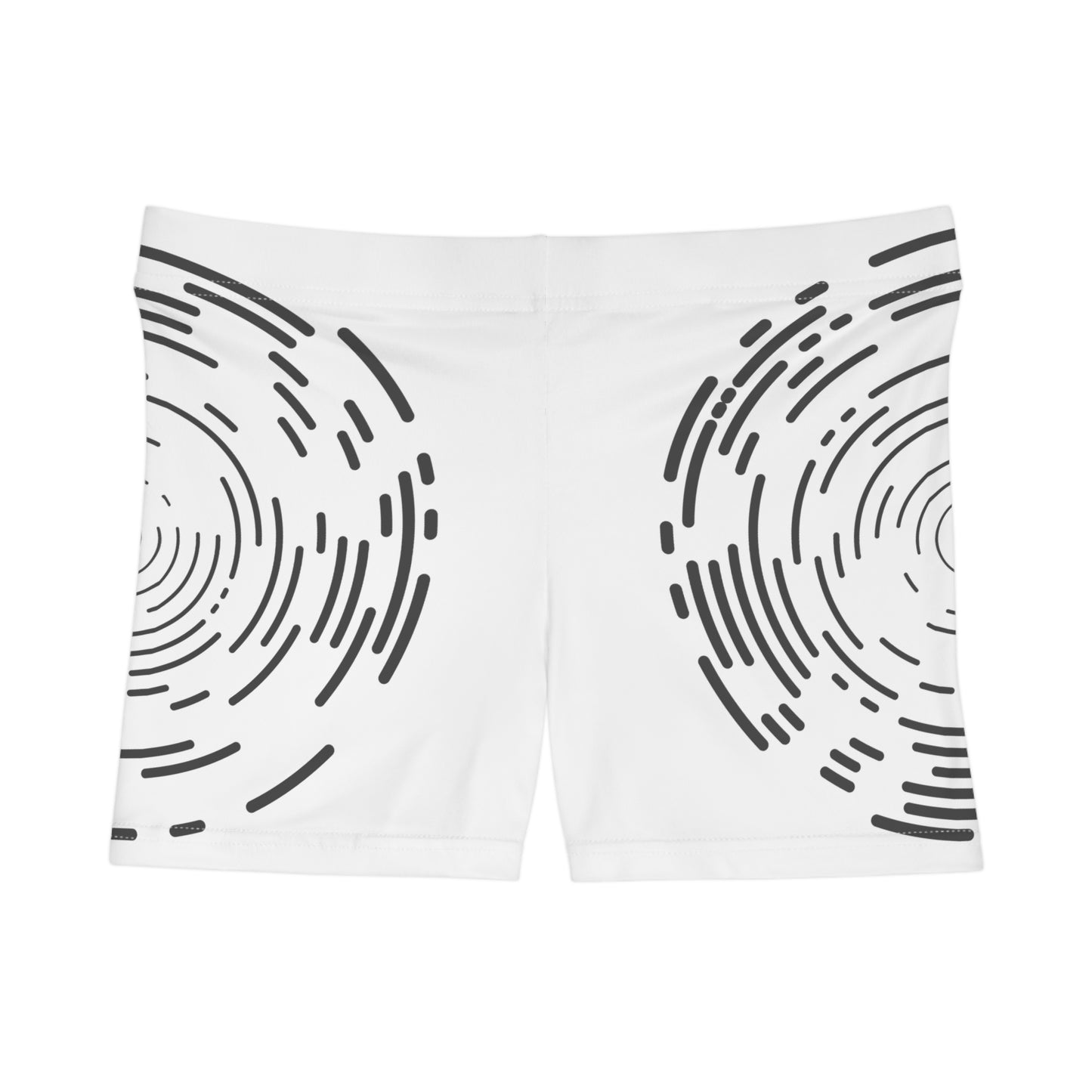 Damen Shorts Schwarz Weiss Kreis Design Activewear Sport Lifestyle