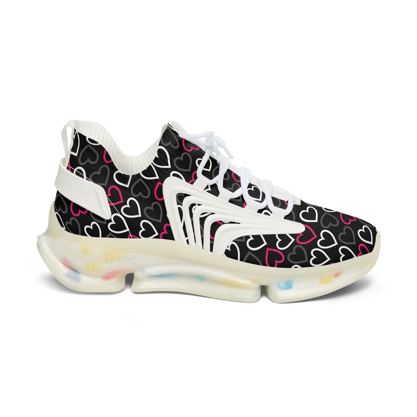 Damen Sneaker mit Herzmuster – Stylische Sportschuhe