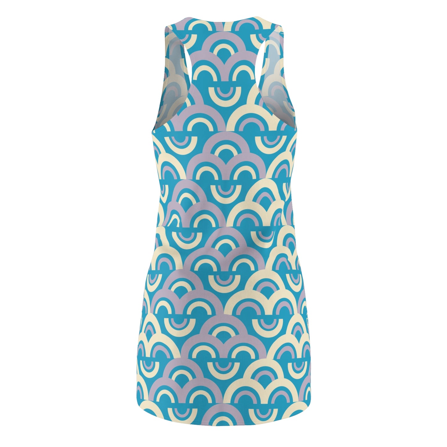 Damen Racerback Kleid Pastell Bogenmuster Bequemes Freizeitkleid