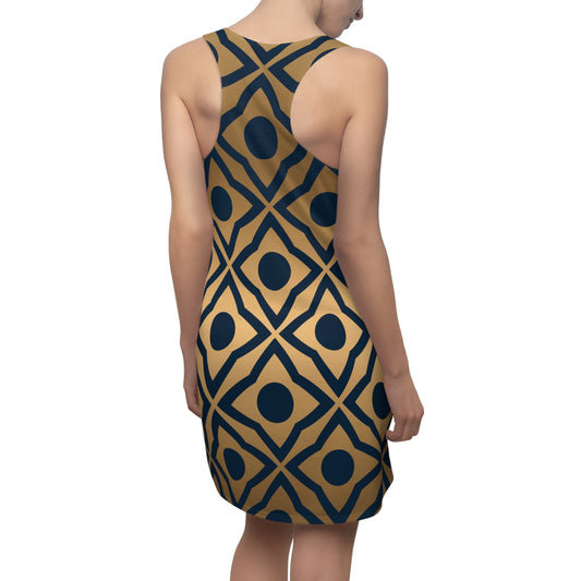Abstract Geometric Racerback Kleid | Modernes Retro Muster