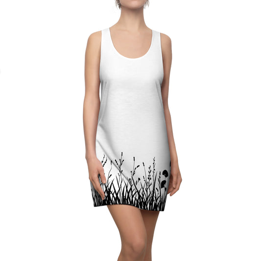 Floral Silhouette Racerback Kleid – Elegantes Sommerkleid