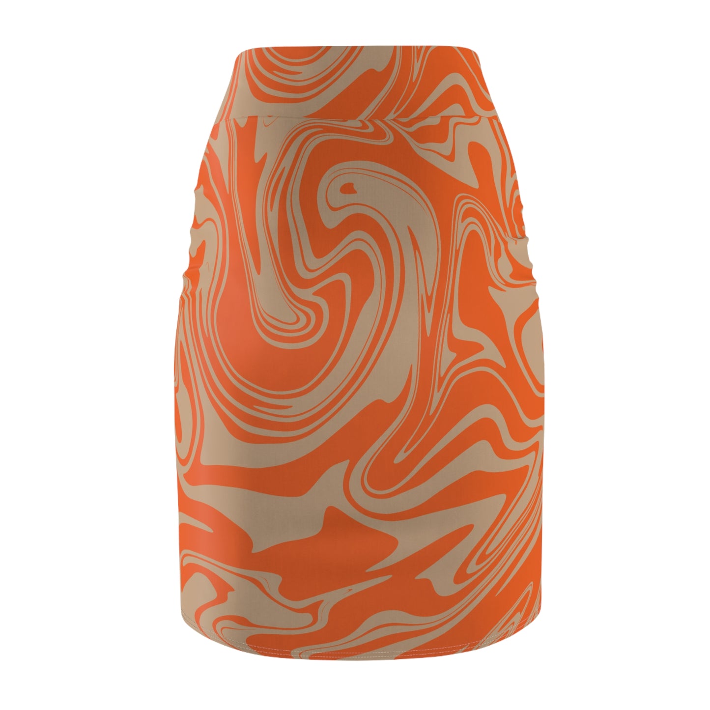 Damen Rock Marmor Print Bleistift Elegant Business Casual