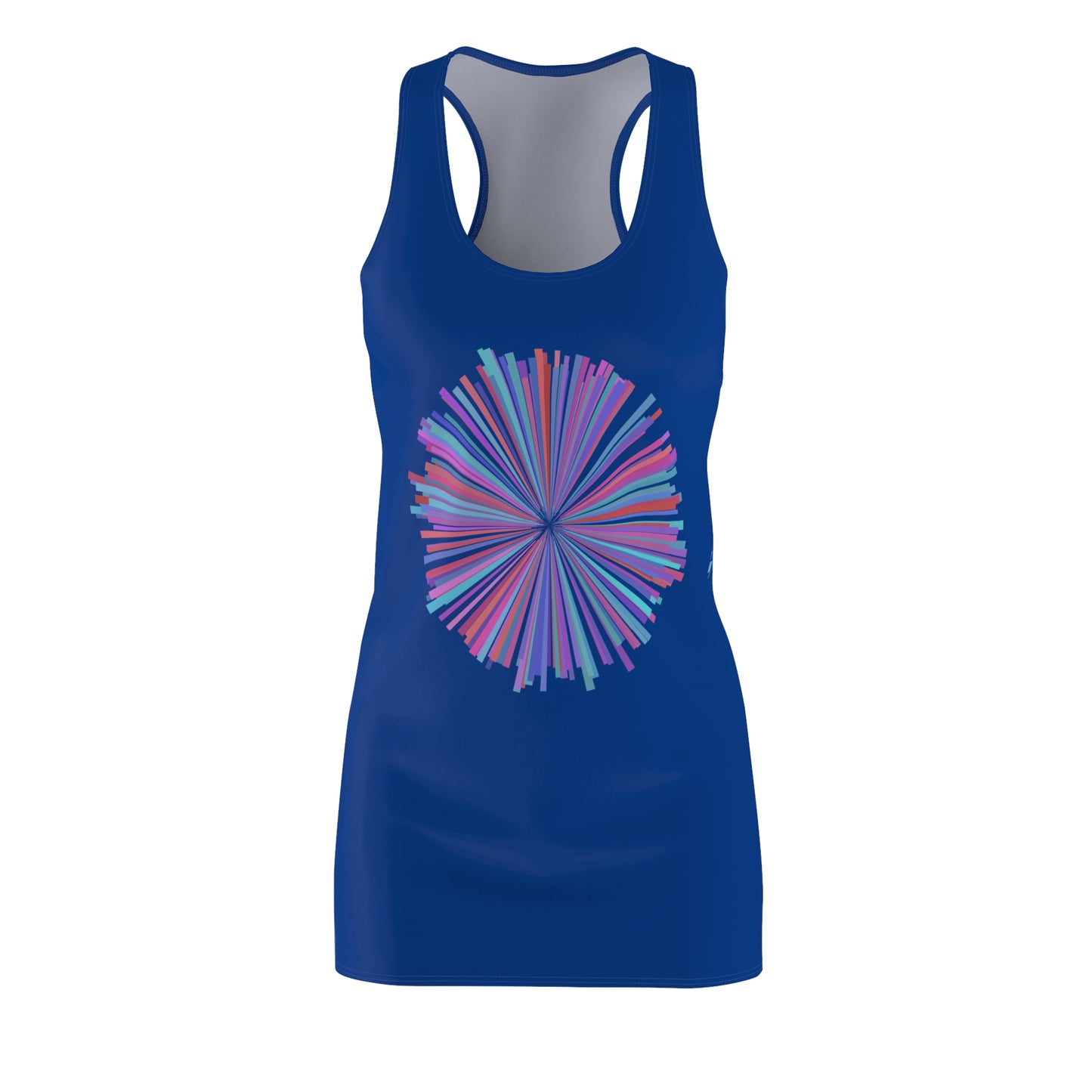 Racerback Kleid mit Aquarell-Muster – Blaues Sommerkleid, elegant & leicht
