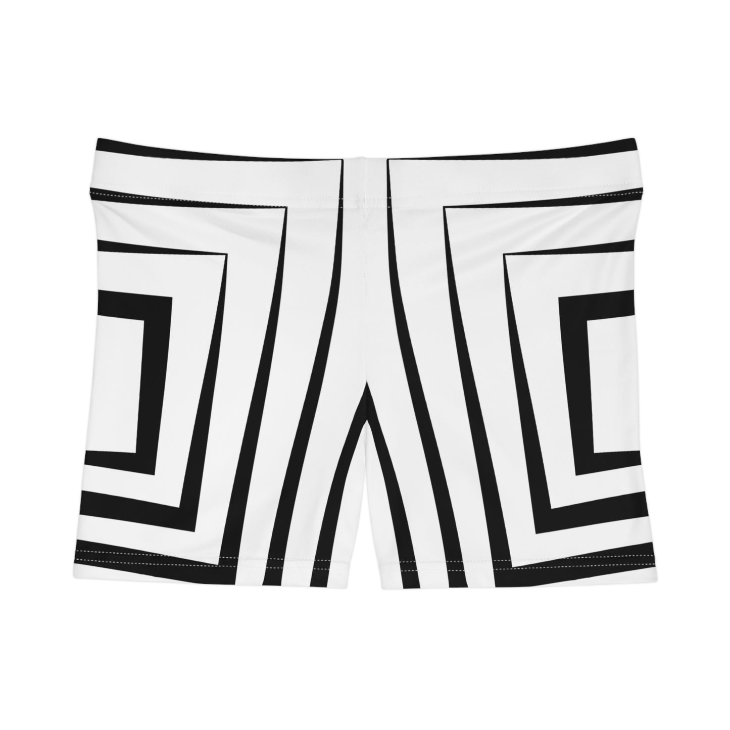 Damen Shorts Schwarz Weiss Geometrisch Activewear Sommer Freizeit