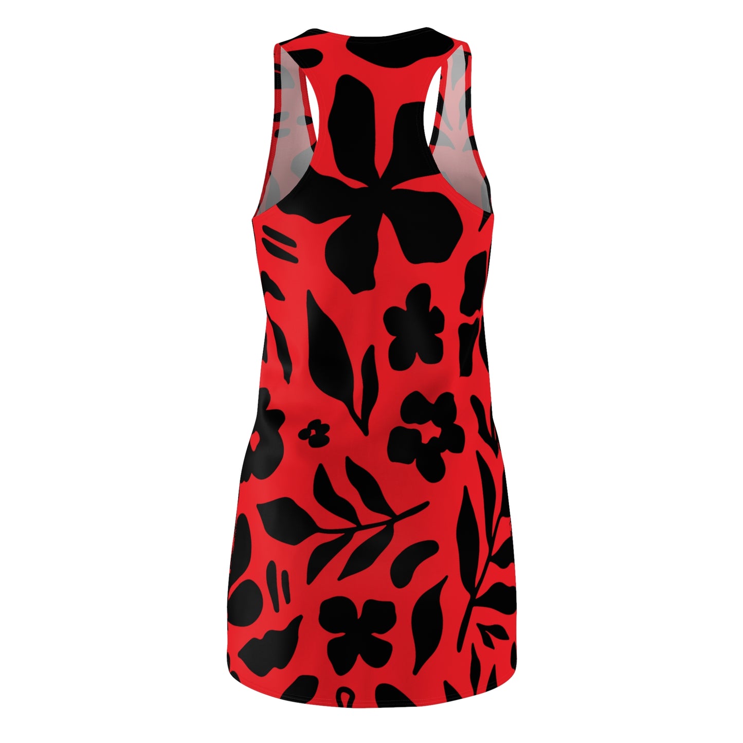 Schwarz Rot Floral Racerback Kleid – Sommer Damenmode