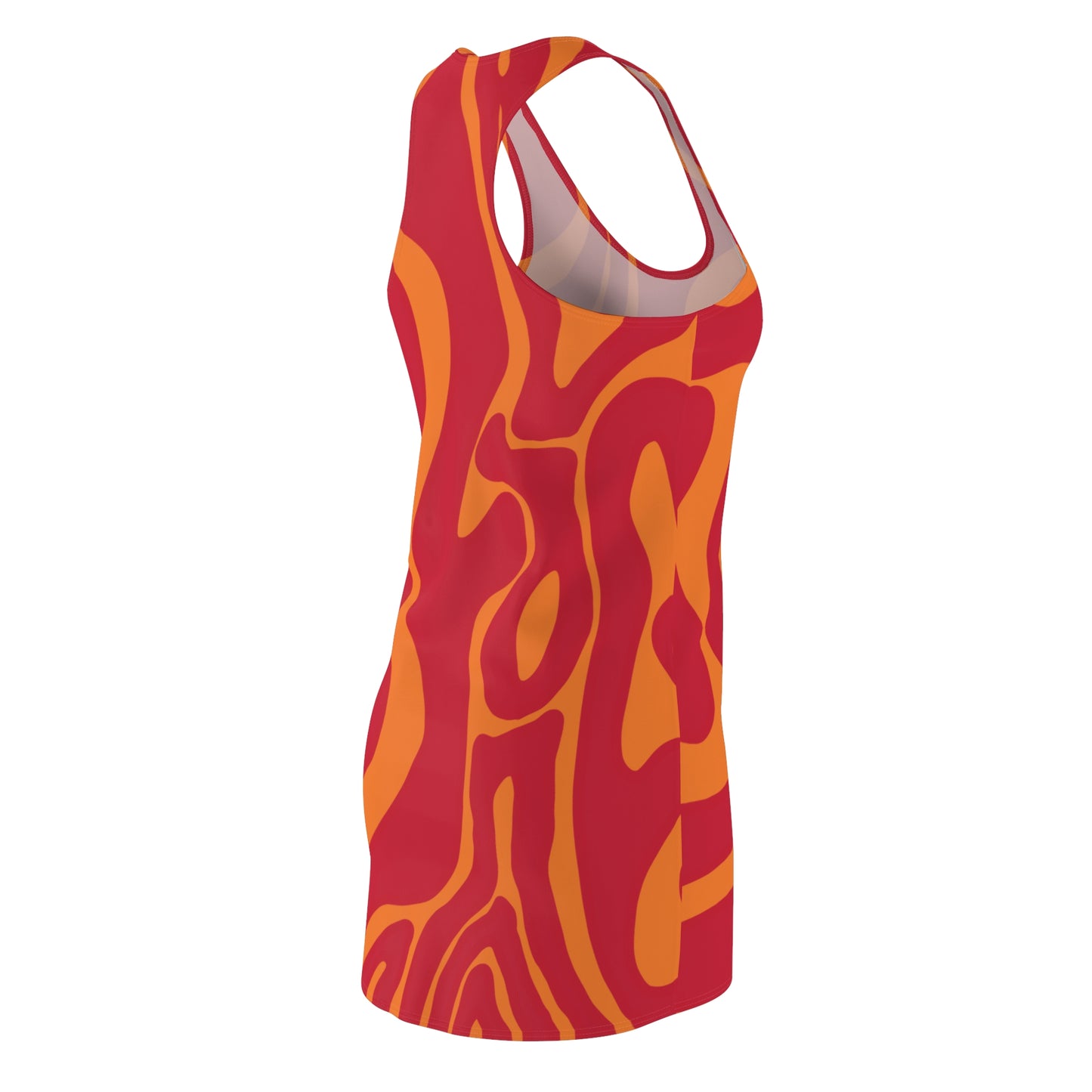 Rot Swirl Racerback Kleid – Abstraktes Sommerkleid