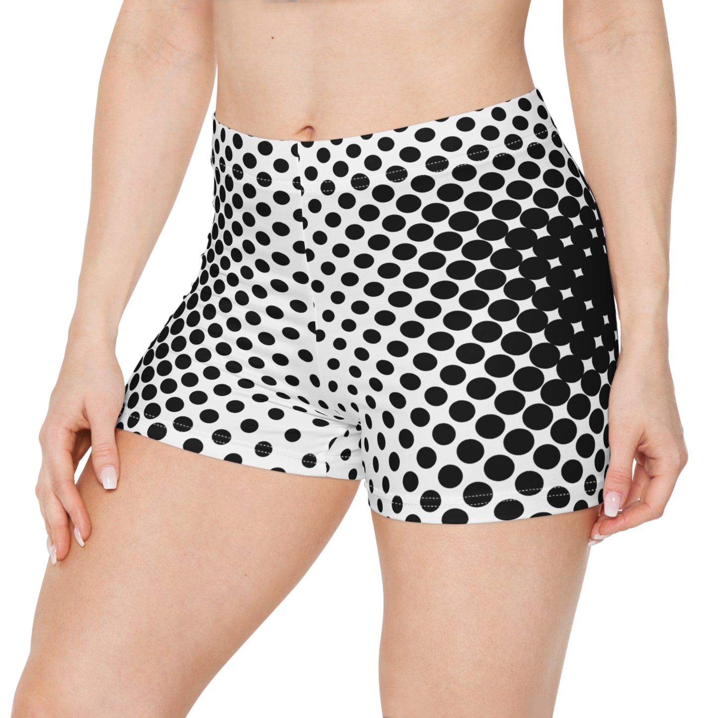 Damen Shorts Schwarz Weiss Punkte Retro Style Activewear Sommer