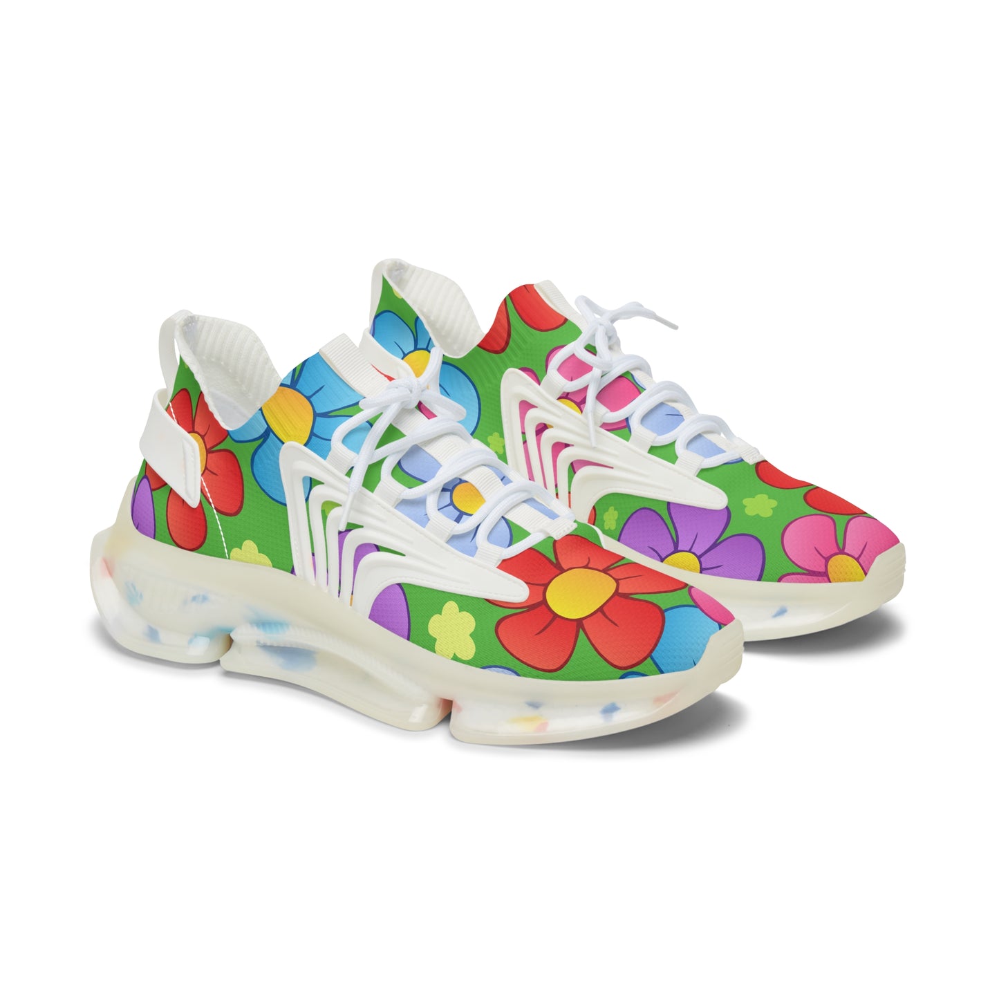 Bunte Damen Sneaker mit Blumenmuster – Stylische Sportschuhe