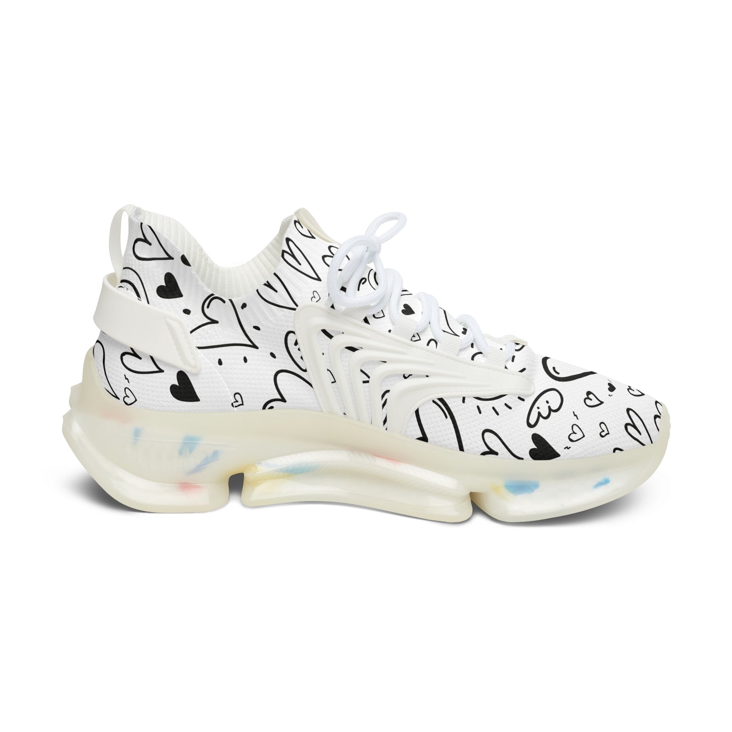 Damen Sneaker mit Herzmuster – Stylische Sportschuhe