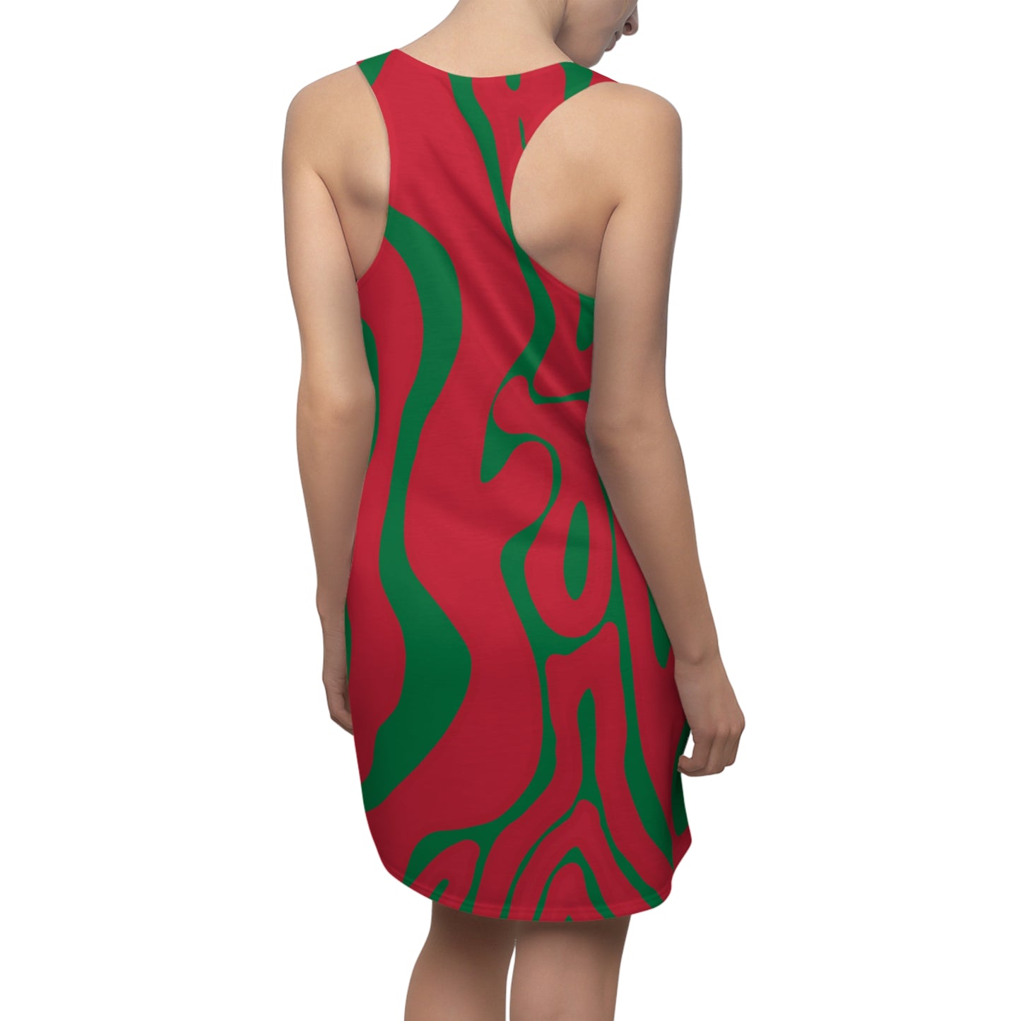 Rot Swirl Racerback Kleid – Abstraktes Sommerkleid