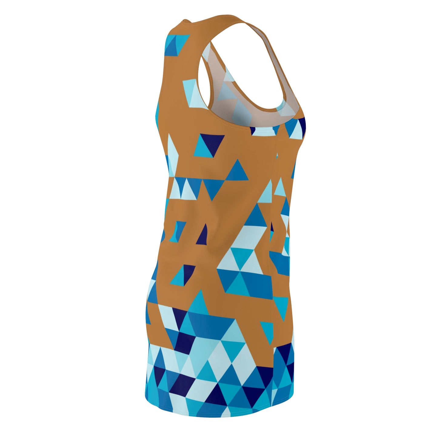 Dreieck Racerback Kleid – Blau Hellbraun Sommerkleid