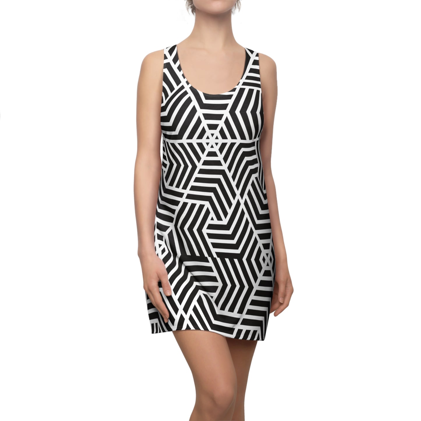 Racerback Kleid Damen – Sommerkleid mit geometrischem Muster