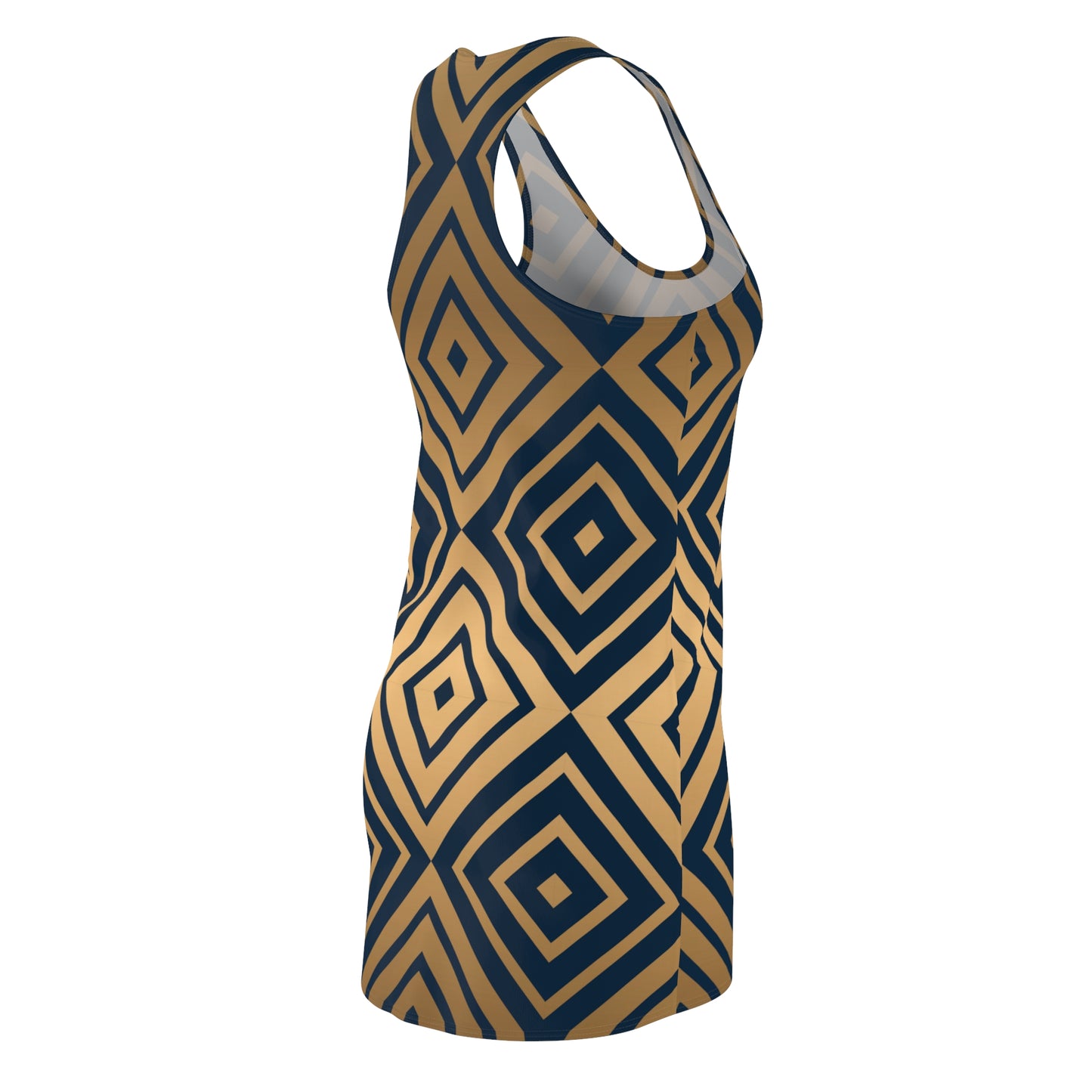 Diamond Pattern Racerback Kleid | Geometrisches Retro Design