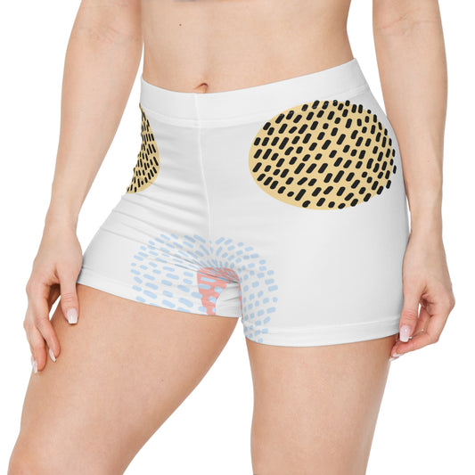 Damen Shorts Bunt Punkte Muster Casual Sommer Beach